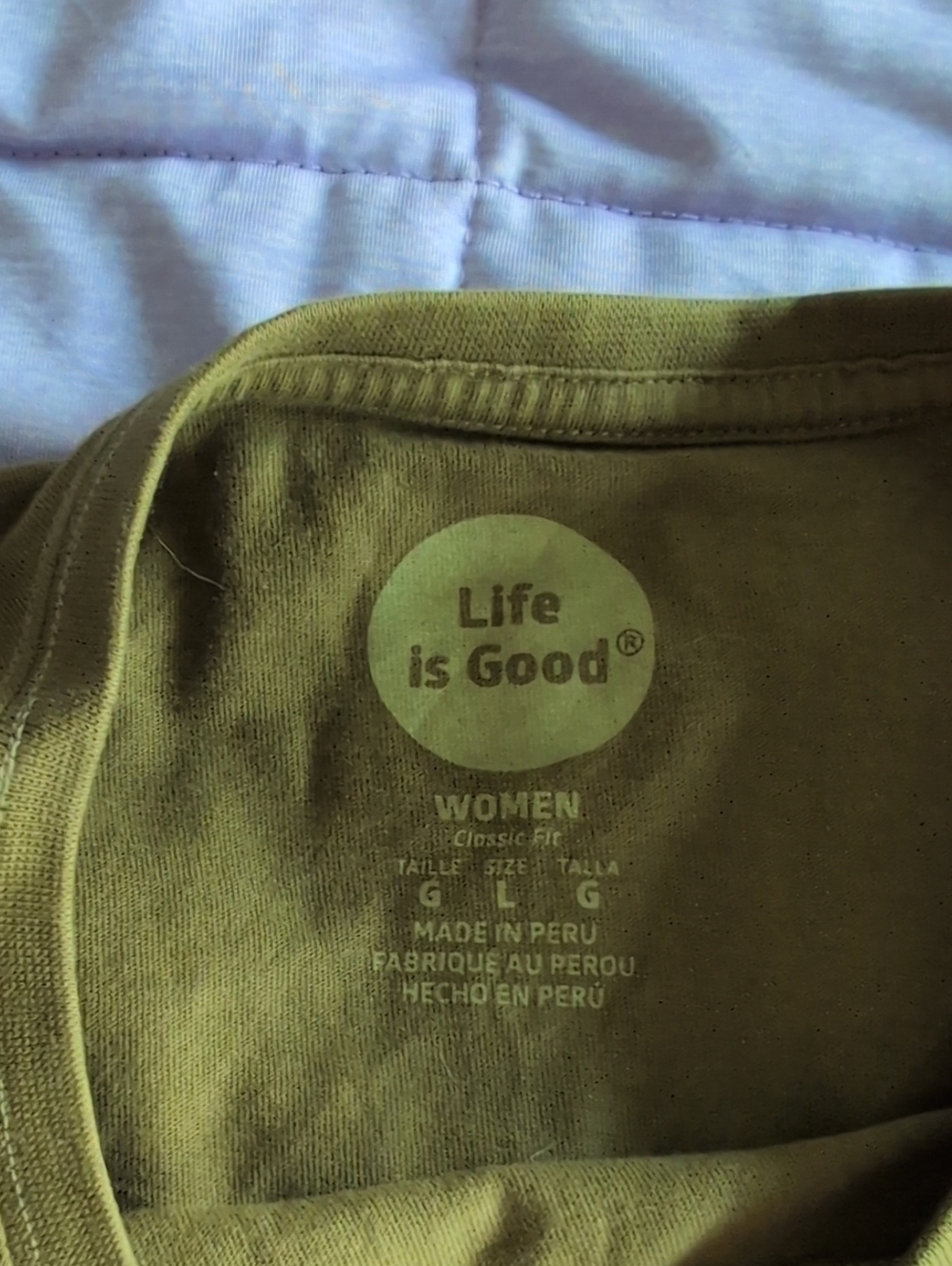 Life Is Good Olive Green Women's Long Sleeve Tee with 'Lean on Me' Graphic - Picture 2 of 4